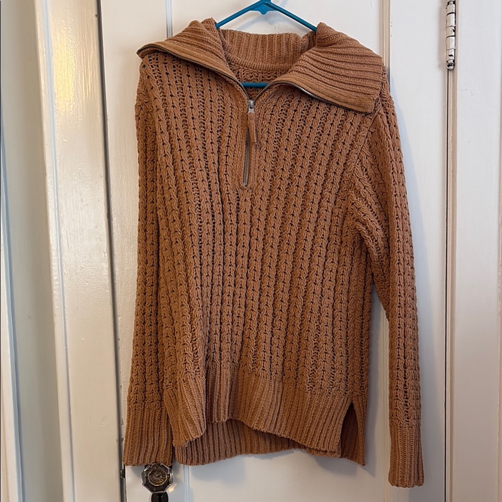 Cozy Tan Sweater from aerie. Knitted style.